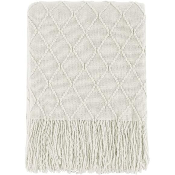 Throw Blanket Knitted Throw Textured Solid Soft Sofa Couch Cover Decorative - Picture 1 of 7